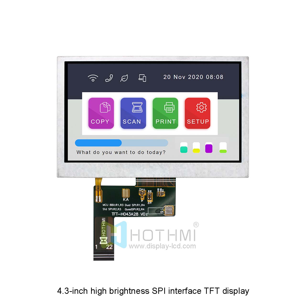 4.3 inch TFT display | 480x272 QSPI interface TFT display Module | NV3041