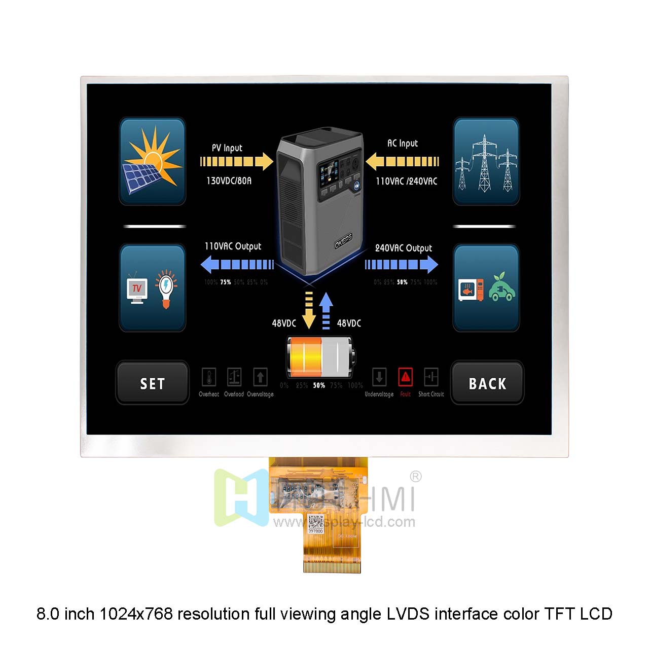 8.0 inch TFT LCD | 1024x768 LVDS interface color TFT LCD | T.B.D