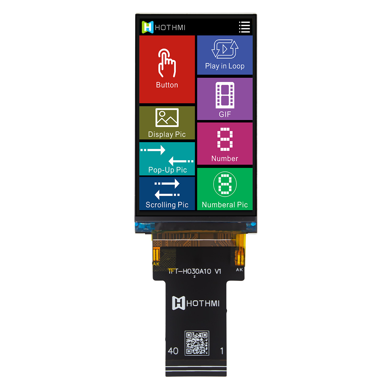 3.0-inch color LCD display/480X854 color screen/ST7701S / RGB interface/FPC plug-in/STM32/RK/IPS full-viewing angle display