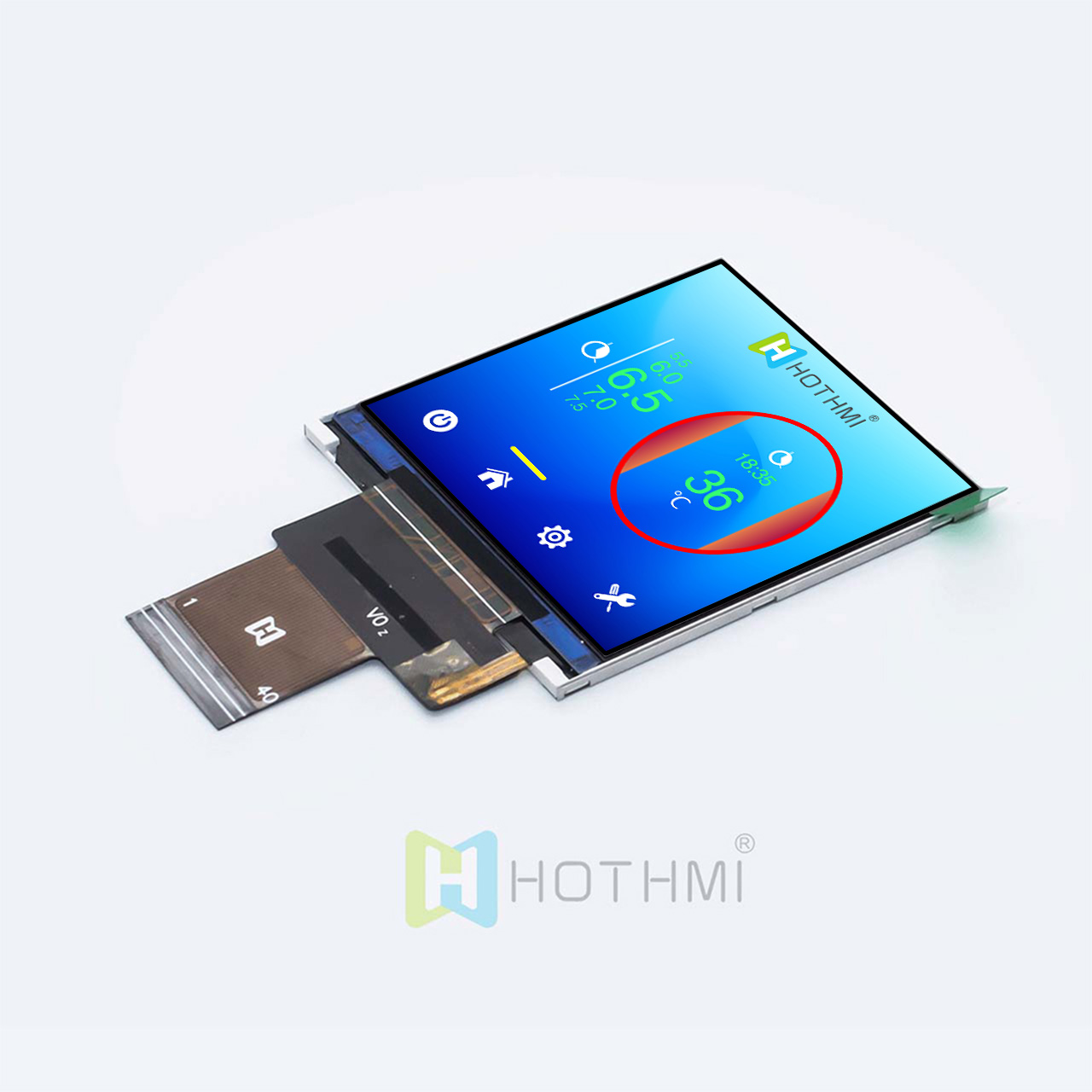 2.7 inch square TFT LCD display 320x320/wide temperature full angle/ST7796/Sunlight viewable/MCU+SPI