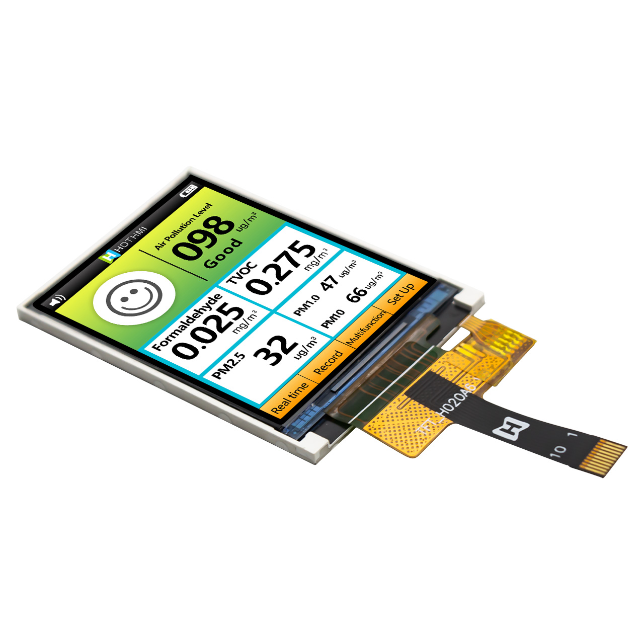 2.0 inch TFT LCD display | 240x320 pixels | Serial SPI interface | 10-pin FFC ZIF connection