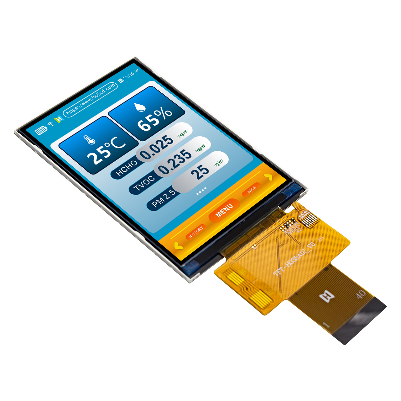 320×480 TFT LCD/MCU ​​Interface/ Full Color LCD Display/ST7796 Controller/Arduino/Sunlight Viewable
